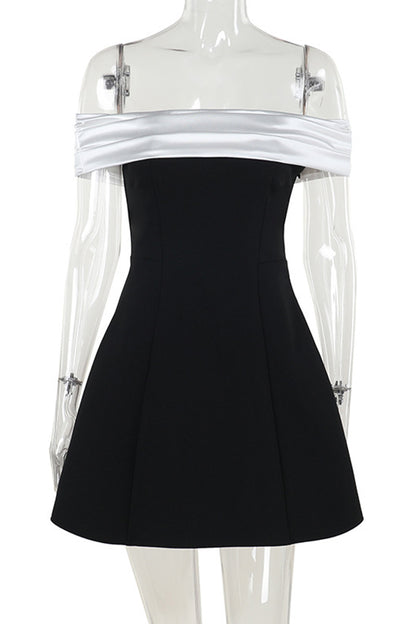 Off-Shoulder Flare Cocktail Dress