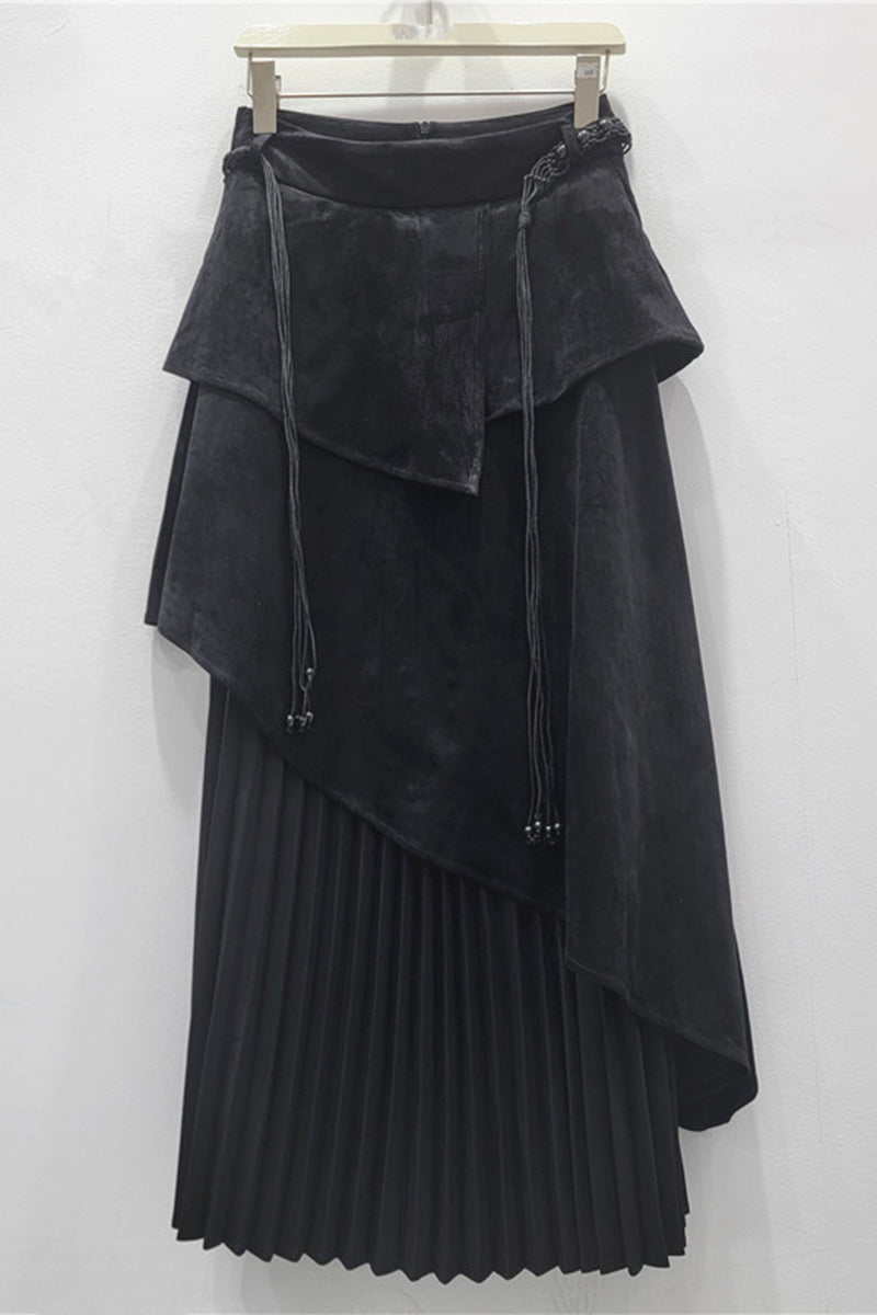 Layered Asymmetrical Midi Skirt