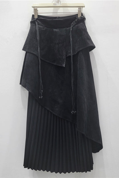 Layered Asymmetrical Midi Skirt