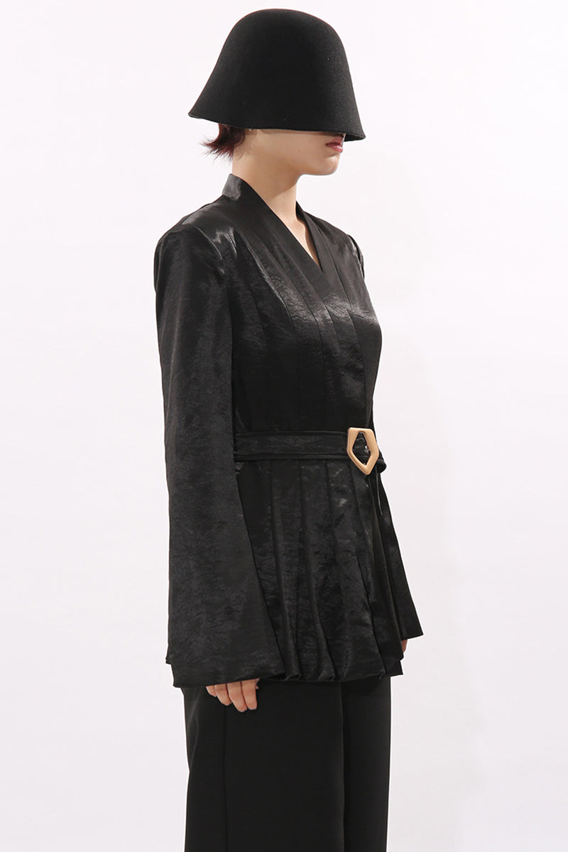 Structured Belted Blazer Jacket