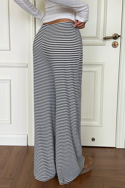 Striped Casual Wide-Leg Pants