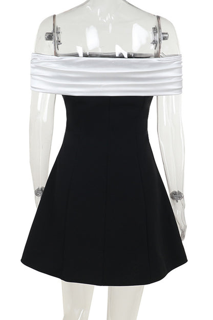 Off-Shoulder Flare Cocktail Dress