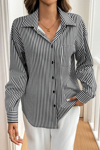 Striped Bow Back Blouse