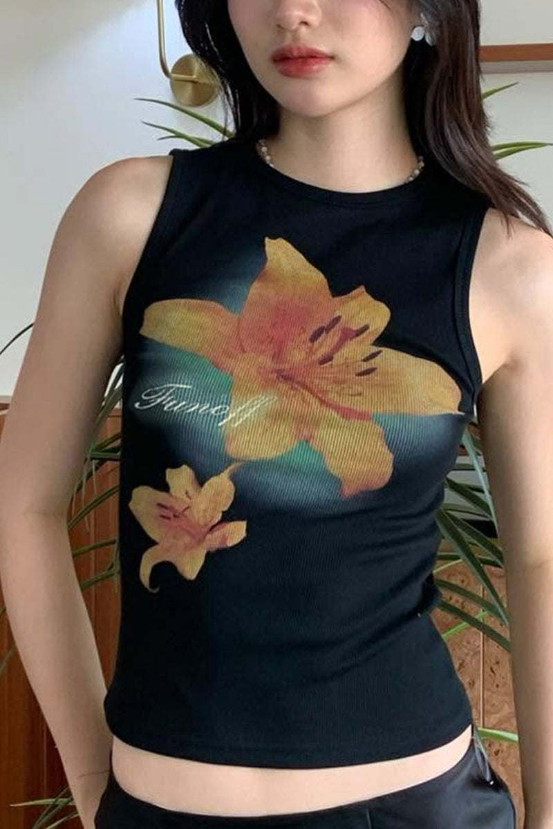 Floral Graphic Sleeveless Top