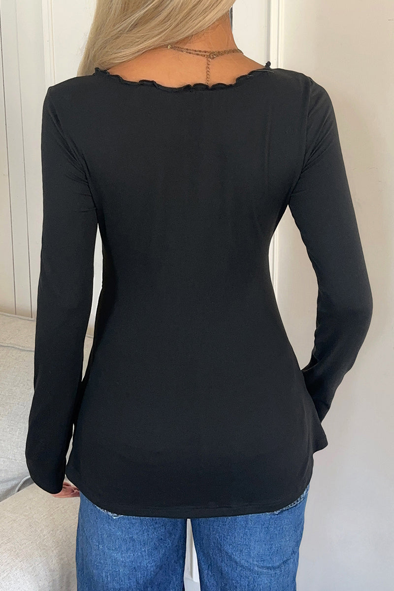 V-Neck Long Sleeve Top