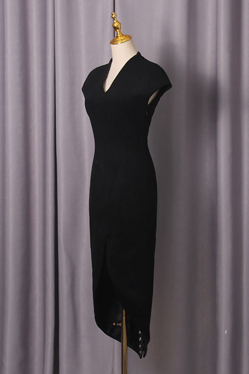 Lace-Up High Neck Dress