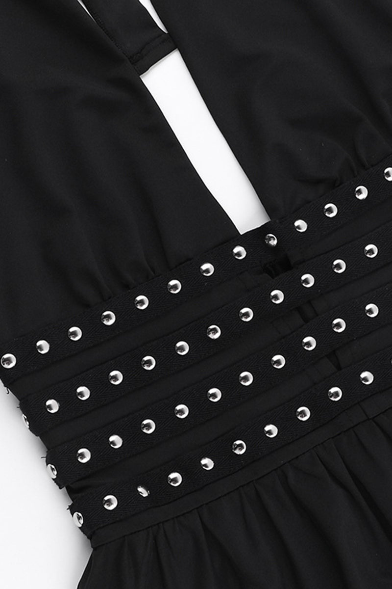 Studded Halter Cutout Tank Top