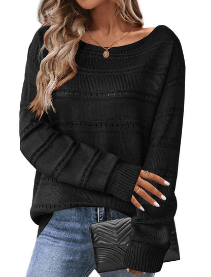 Pointelle Knit Long Sleeve Top