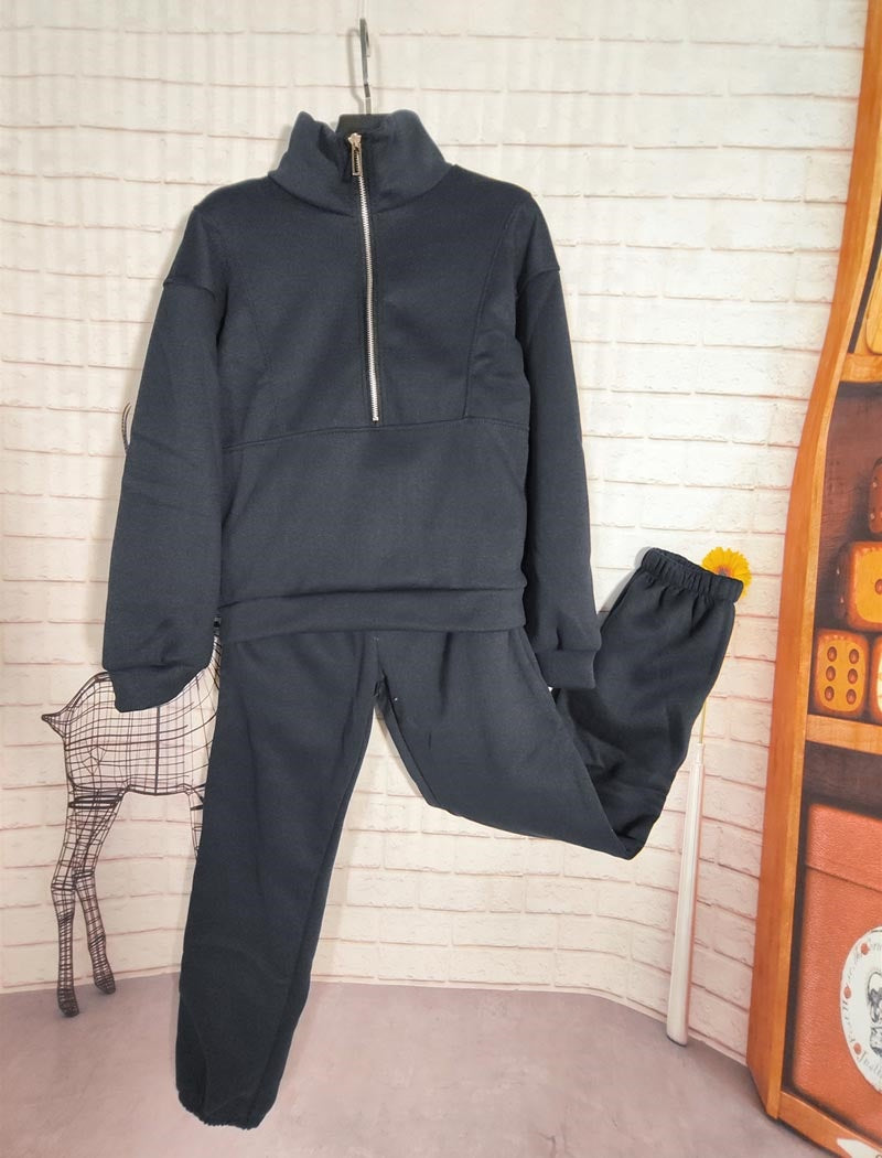 Cropped Zip-Up Jacket and Joggers Set