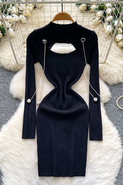 Cutout Chain Detail Casual Dress