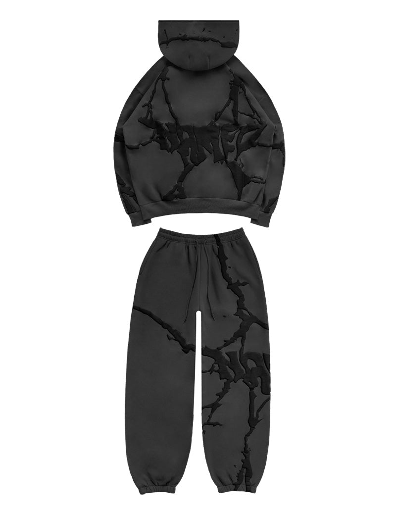 Graffiti Print Hoodie and Jogger Pants Set