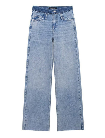 High-Waisted Straight-Leg Jeans