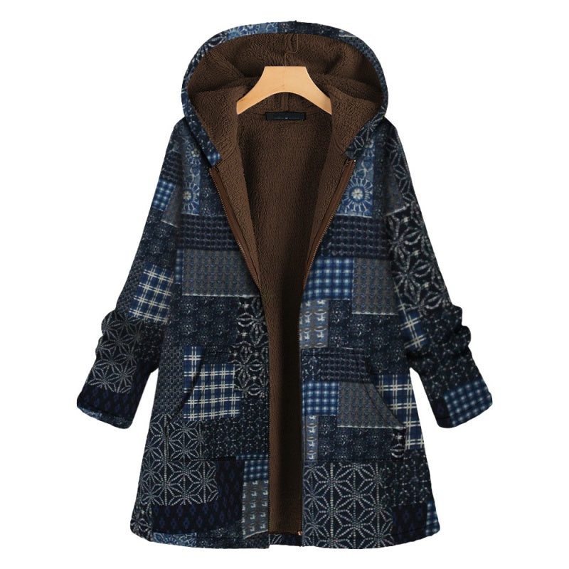 Patchwork Hooded Coat