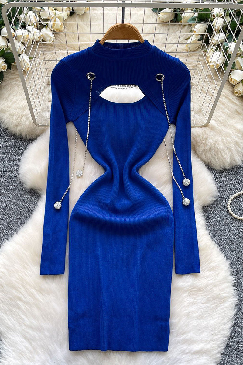 Cutout Chain Detail Casual Dress