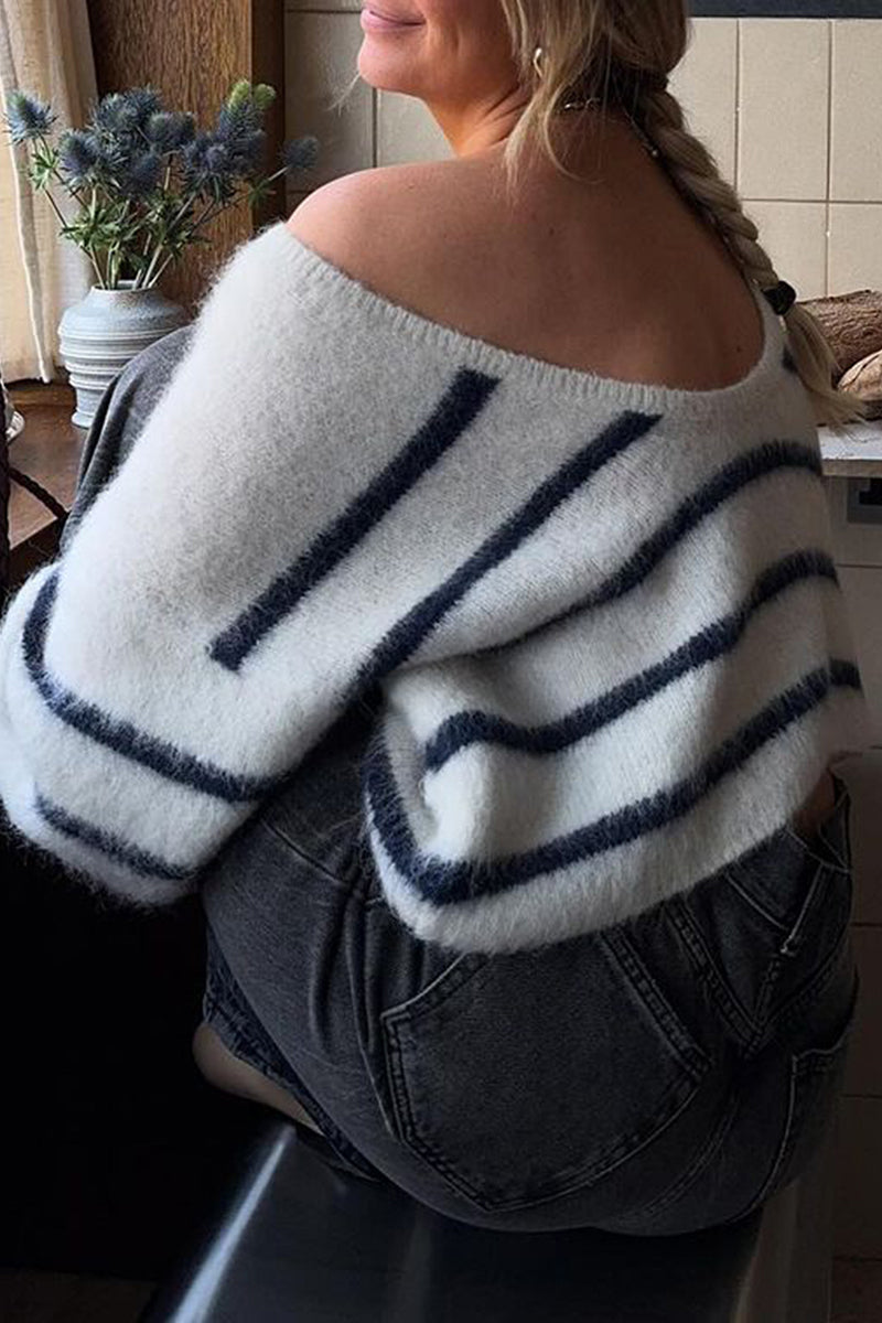 Relaxed Fit Striped Sweater