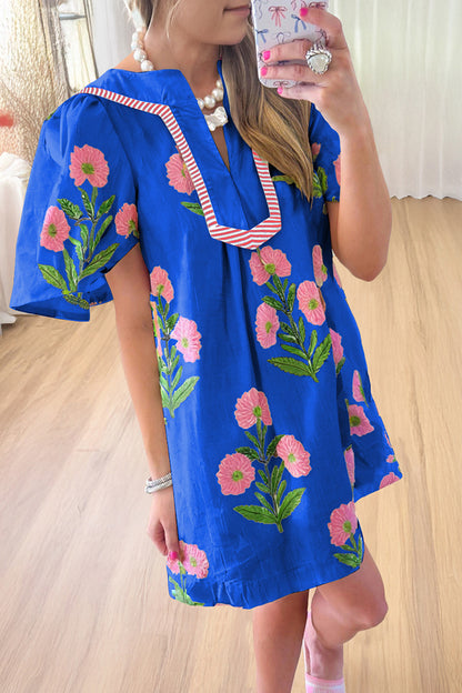 Floral Embroidered Babydoll Dress