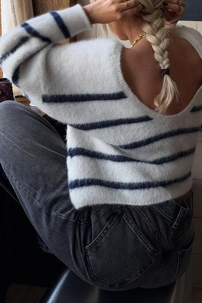 Relaxed Fit Striped Sweater