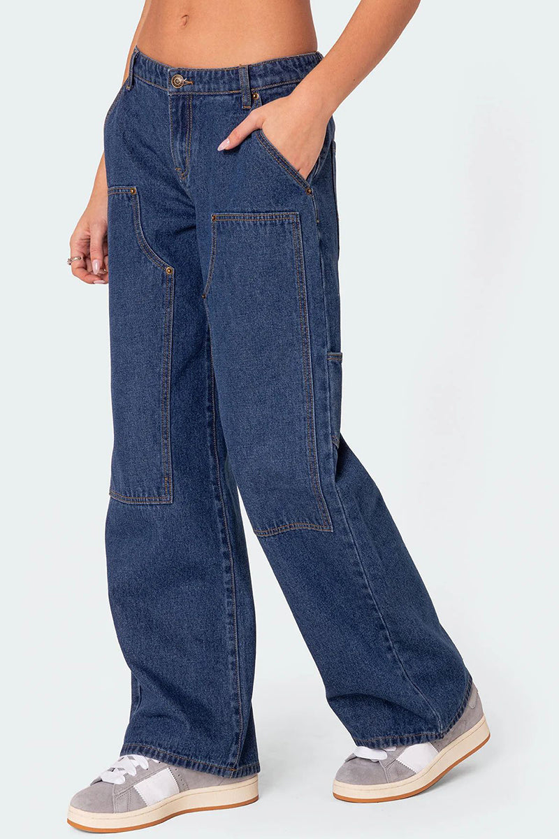 Relaxed Fit Wide-Leg Casual Pants