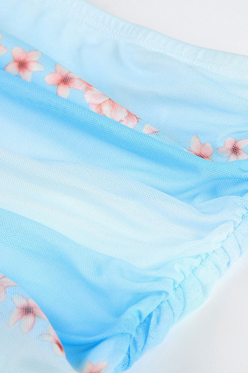 Cross-Front Floral Skirt