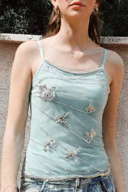Embellished Sleeveless Tank Top