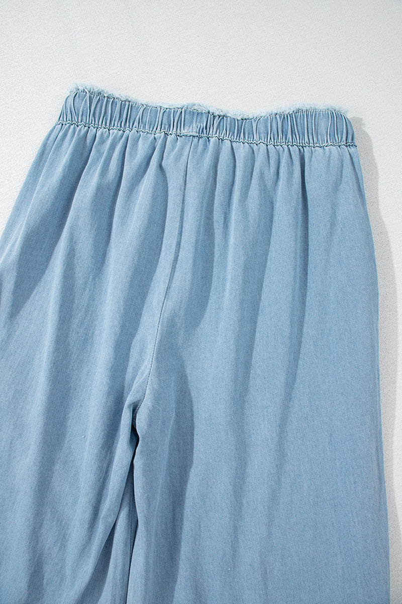 Wide-Leg Ruffle Hem Pants