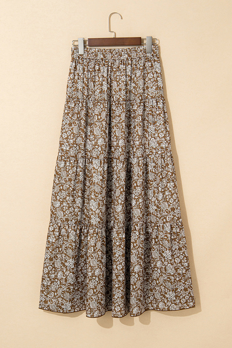 High-Slit Boho Maxi Skirt