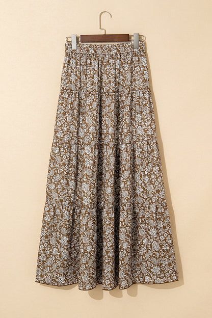 High-Slit Boho Maxi Skirt