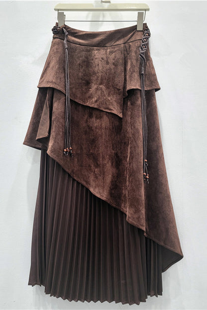 Layered Asymmetrical Midi Skirt