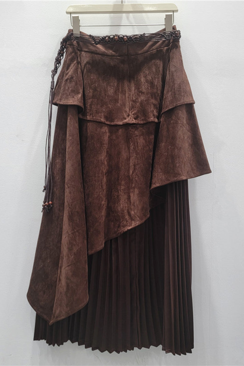 Layered Asymmetrical Midi Skirt