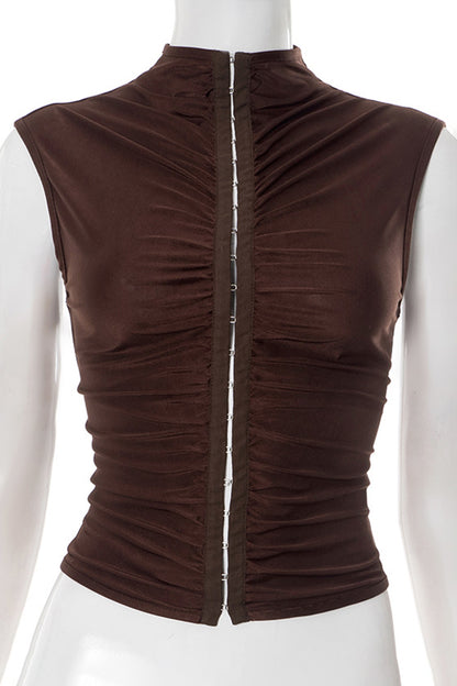 Ruched Front Sleeveless Tank Top