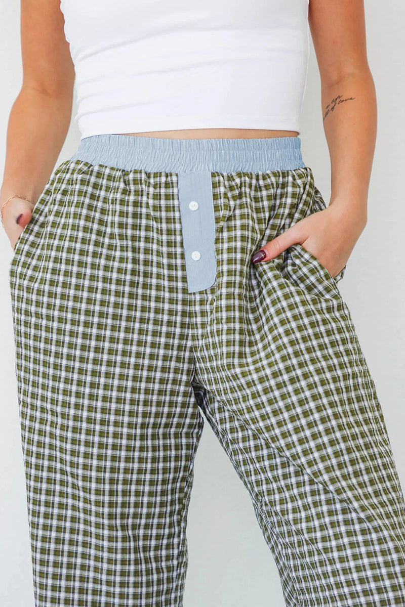 Preppy Gingham Boxer Pants