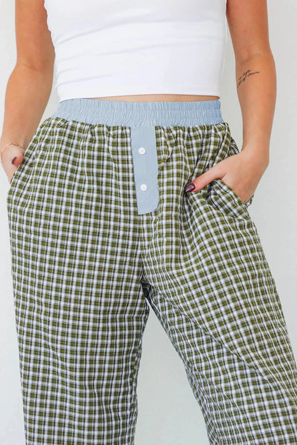 Preppy Gingham Boxer Pants