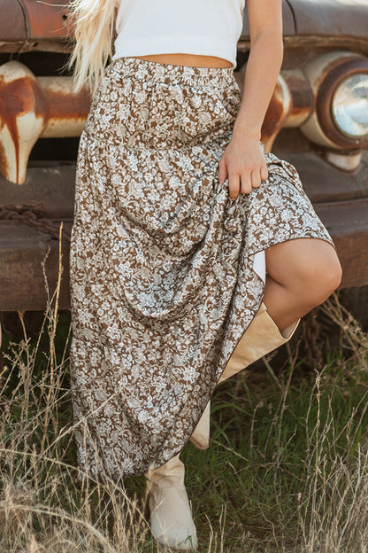 High-Slit Boho Maxi Skirt