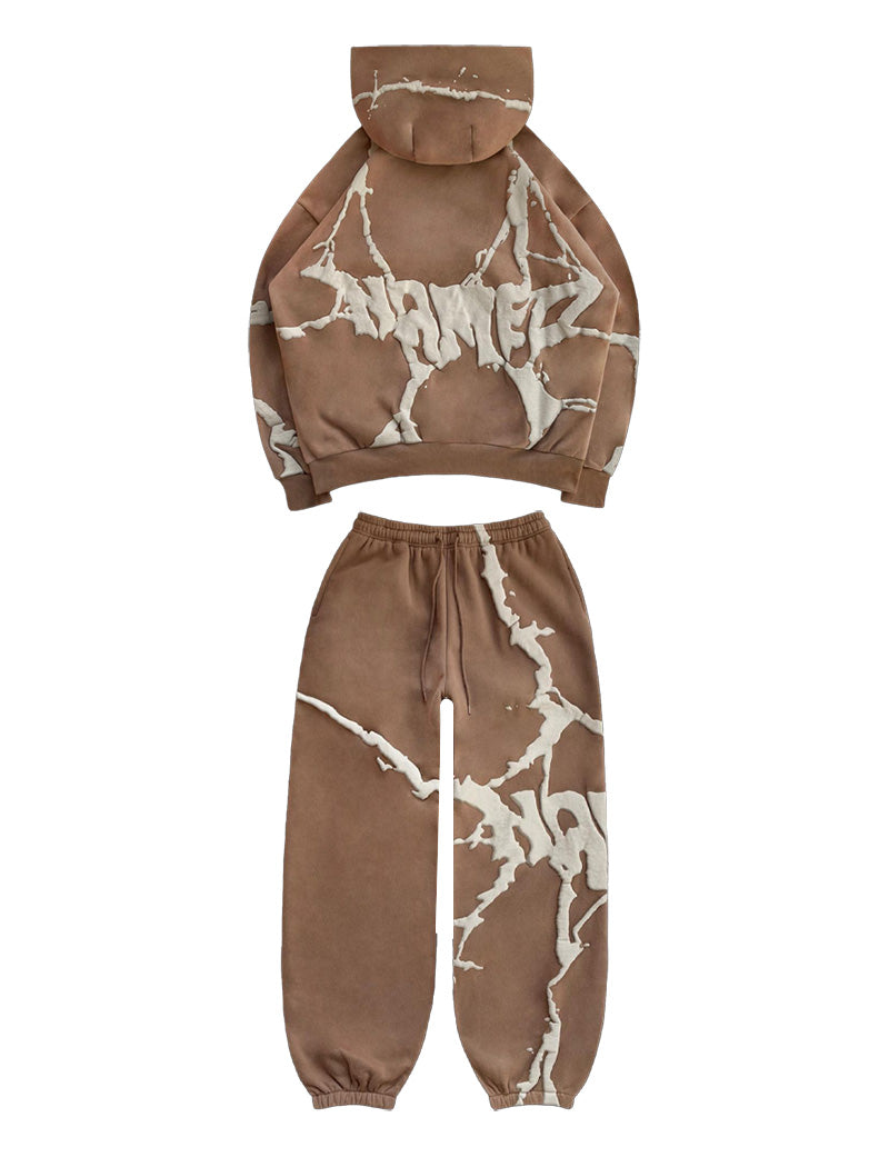 Graffiti Print Hoodie and Jogger Pants Set