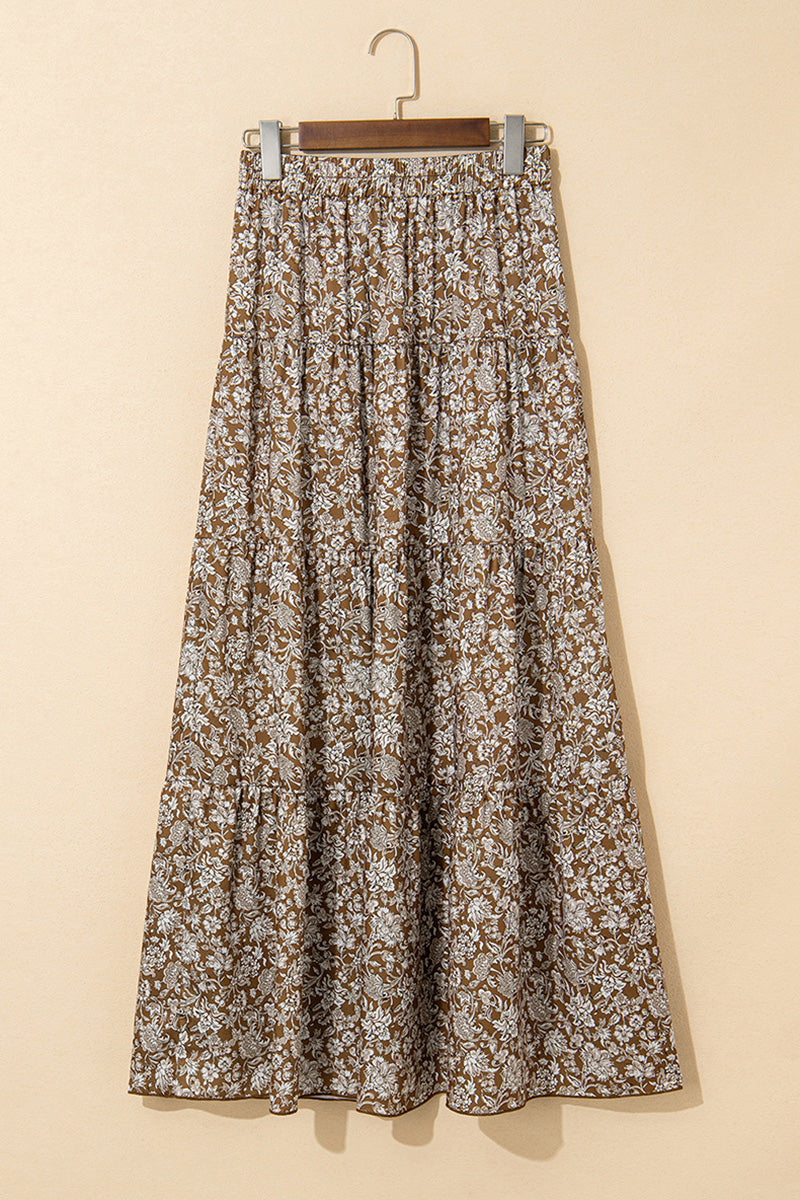 High-Slit Boho Maxi Skirt