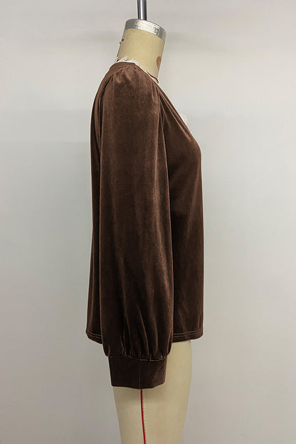 Lace Trim Button-Up Blouse