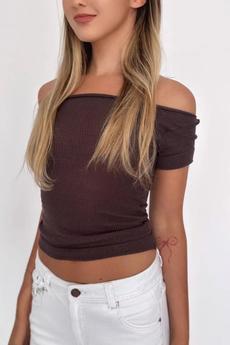 Off-Shoulder Floral Graphic T-Shirt