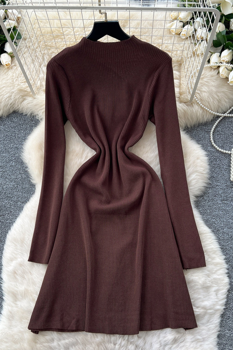 Asymmetric Button Detail Casual Dress