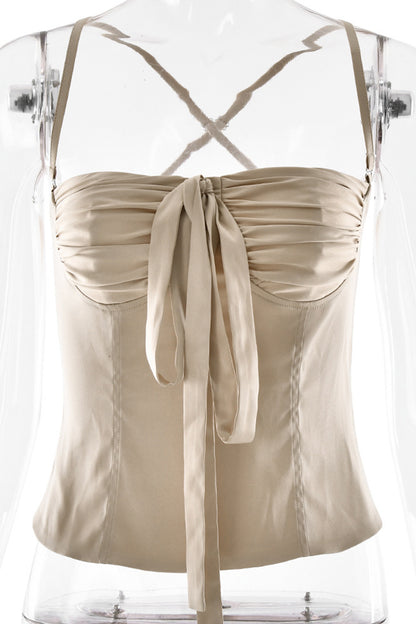 Ruched Tie Front Camisole