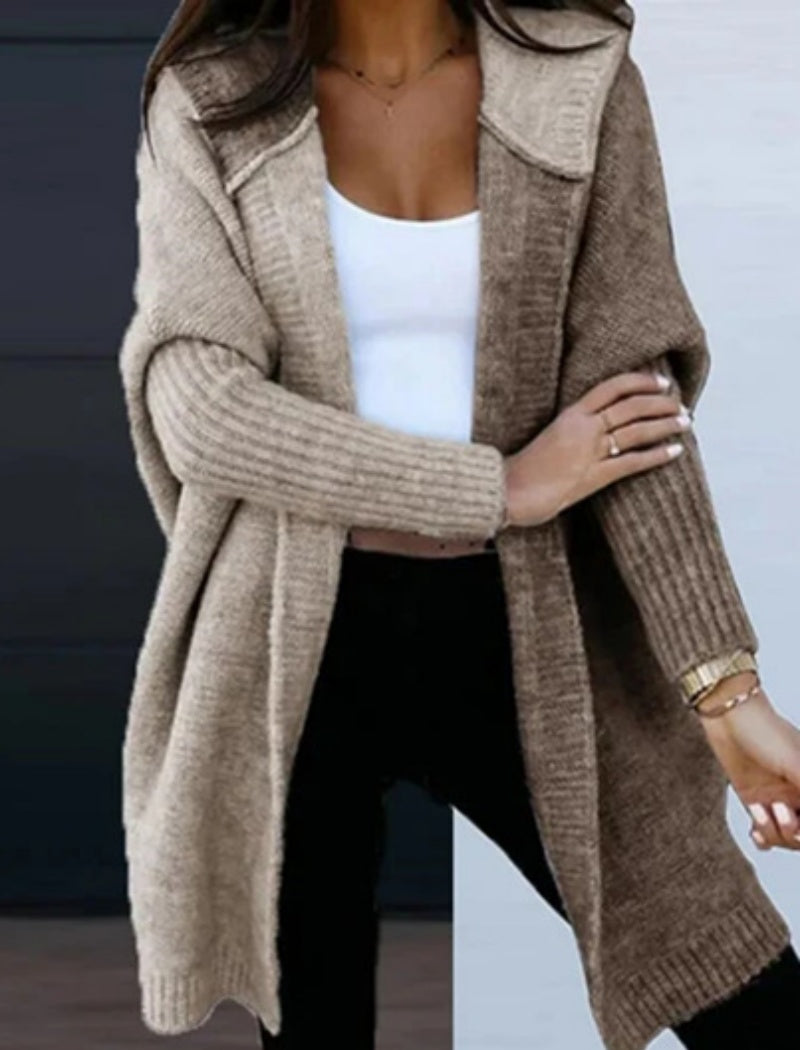 Two-Tone Open Front Cardigan