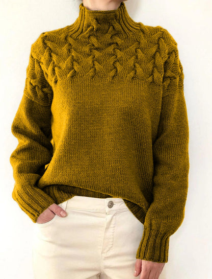 Cable Knit Mock Neck Sweater