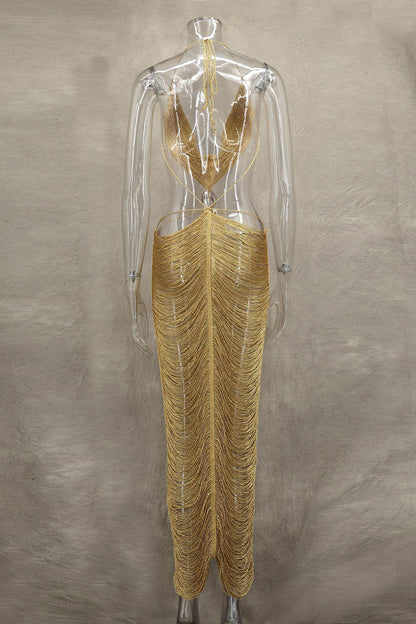 Shimmer Fringe Bodycon Dress