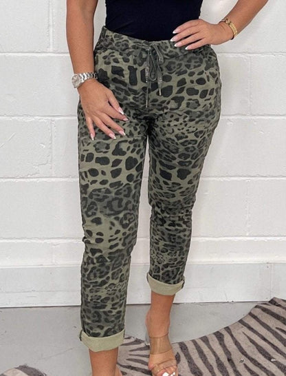 Leopard Print Relaxed Fit Pants