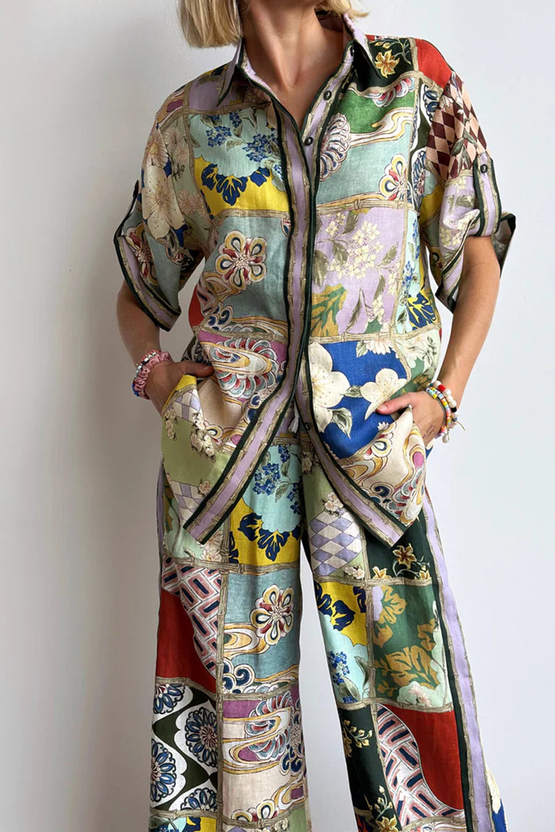 Colorful Print Pajama Set