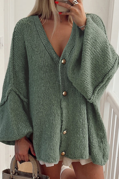 Oversized Knitted Cardigan with Button Detail