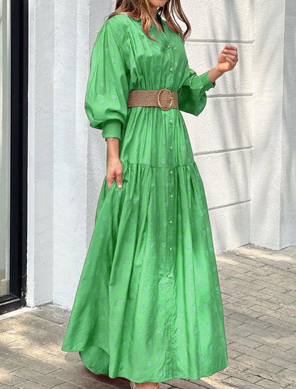 Belted Maxi Shirt Dress