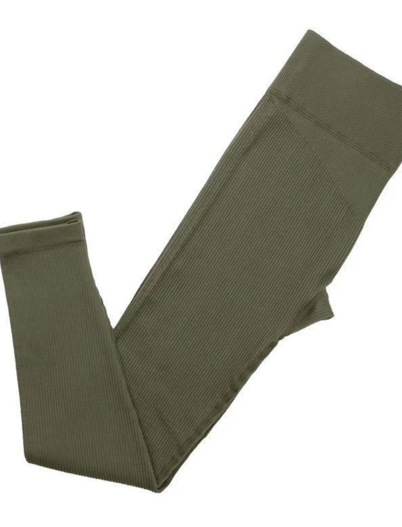 High-Waisted Ribbed Leggings