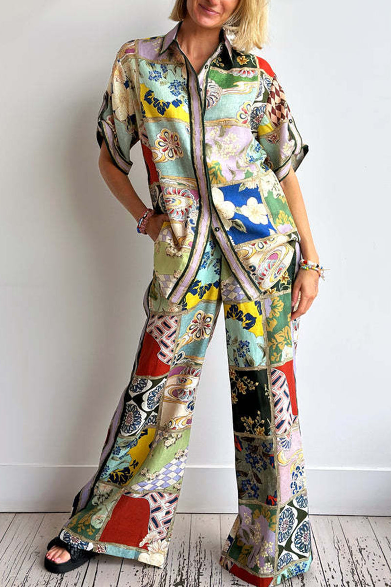 Colorful Print Pajama Set