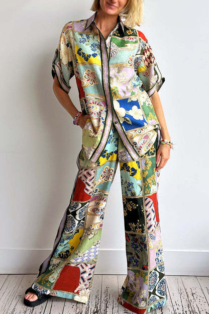 Colorful Print Pajama Set