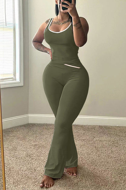 Scoop Neck Bodycon Jumpsuit